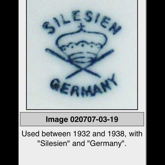 Steinmann Silesien Bavaria Vintage 1932-1938 Hand Painted Roses Grapes Plate 6.5 - Picture 7 of 11